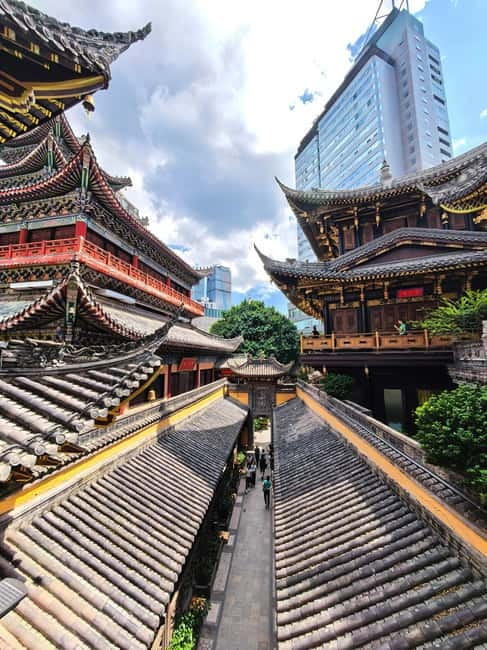 Chongqing: Trendy Spots, Cableway & Ferry Private Tour - Raffles City Chongqing photo stop: the crystal corridor towers