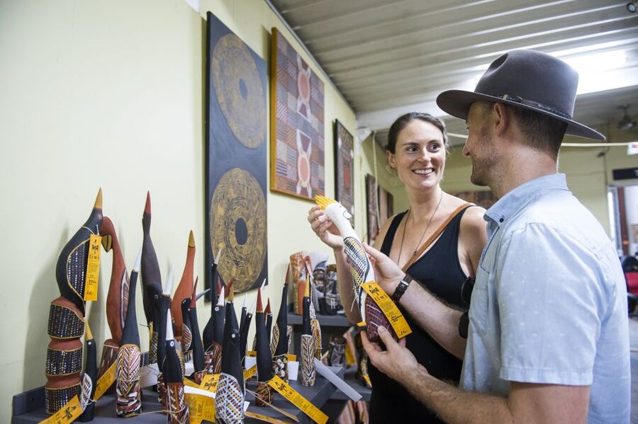 From Darwin: Tiwi By Design Tour by Ferry - Screen Printing at Tiwi Design: Make a Take-Home Art Piece the Local Way