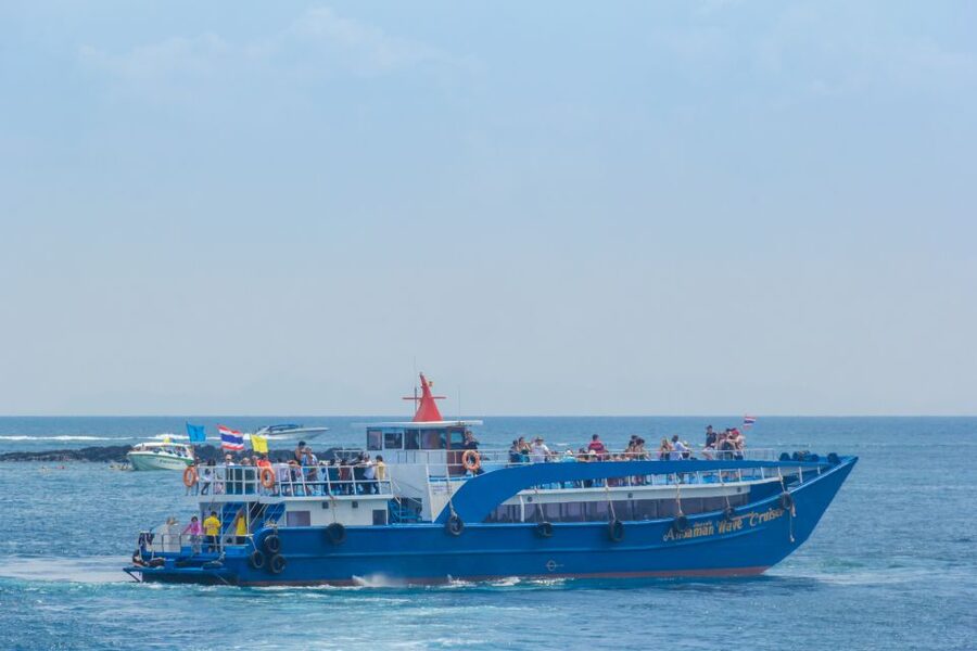 From Phuket: Snorkeling Ferry Cruise to Phi Phi Islands - Phi Phi Don: Long Beach and Laemtong Beach in the middle of the day