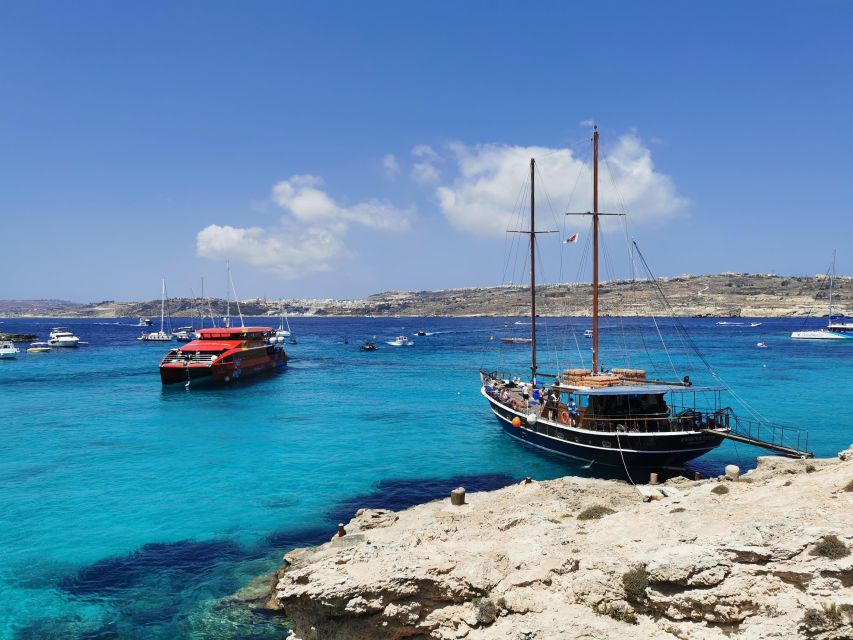 From Sliema or Bugibba: Two Islands Ferry to Comino and Gozo - Catamaran comfort: air-conditioning, Wi‑Fi, and real restrooms