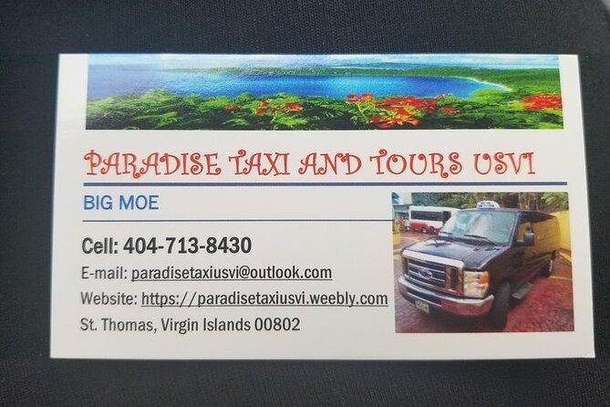 Paradise Taxi & Tours USVI- St. Thomas - Airport Transfer to Red Hook Ferry - The ride details: private transport in about 35 minutes
